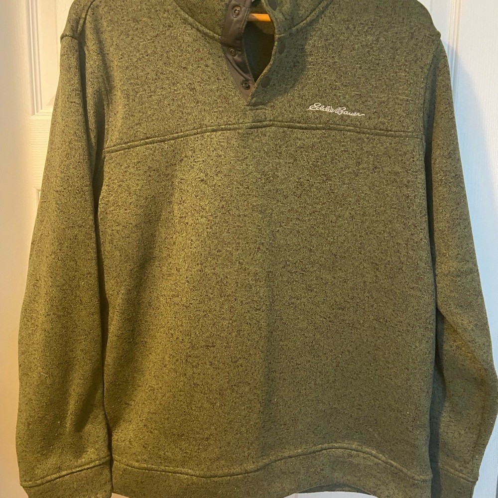 Eddie Bauer Green Crewneck Sweatshirt with Textured Knit